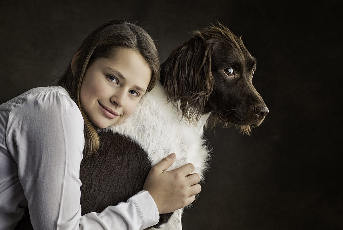 portrait fille et son chien