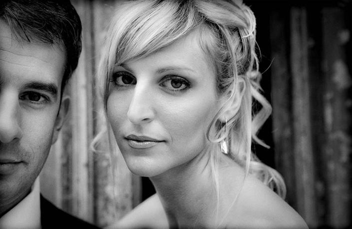 portrait mariage à luxembourg noir et blanc